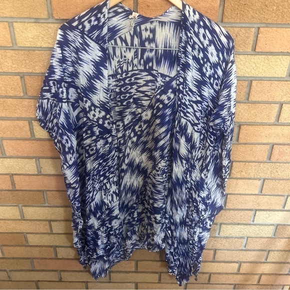 Michael Stars Other - Michael Stars Women’s Blue Ruana Scarf Sarong Swim Coverup Wrap One Size